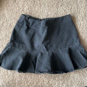 Forever 21 black jean ruffle skirt